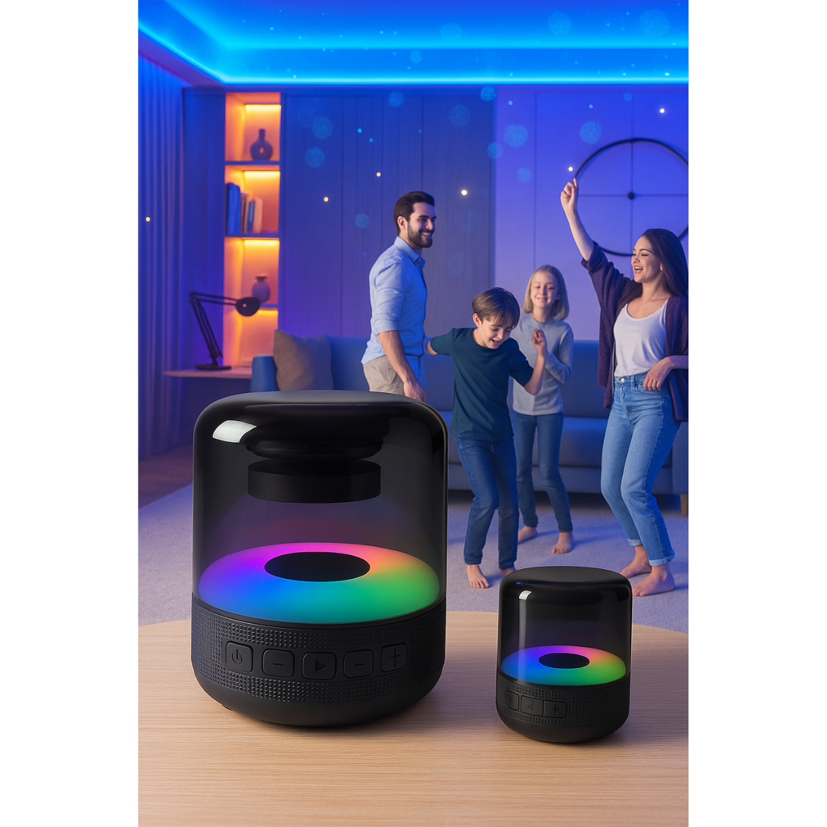 Parlante Altavoz Portátil Bluetooth Con Bajo Luz Rgb Sk4-5