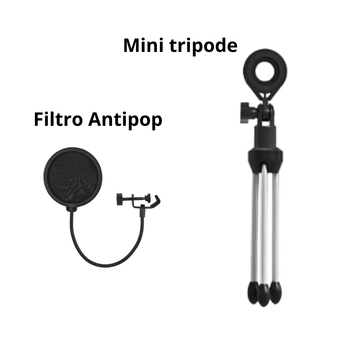 Micrófono Profesional Condensador Studio + Antipop + Tripode-3