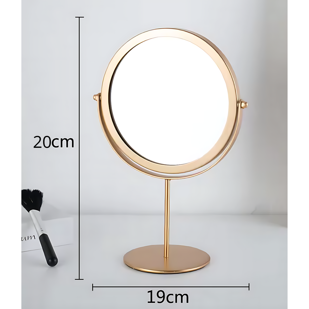 Espejo Para Maquillaje Vanity Marco Dorado Con Aumento 2x-3