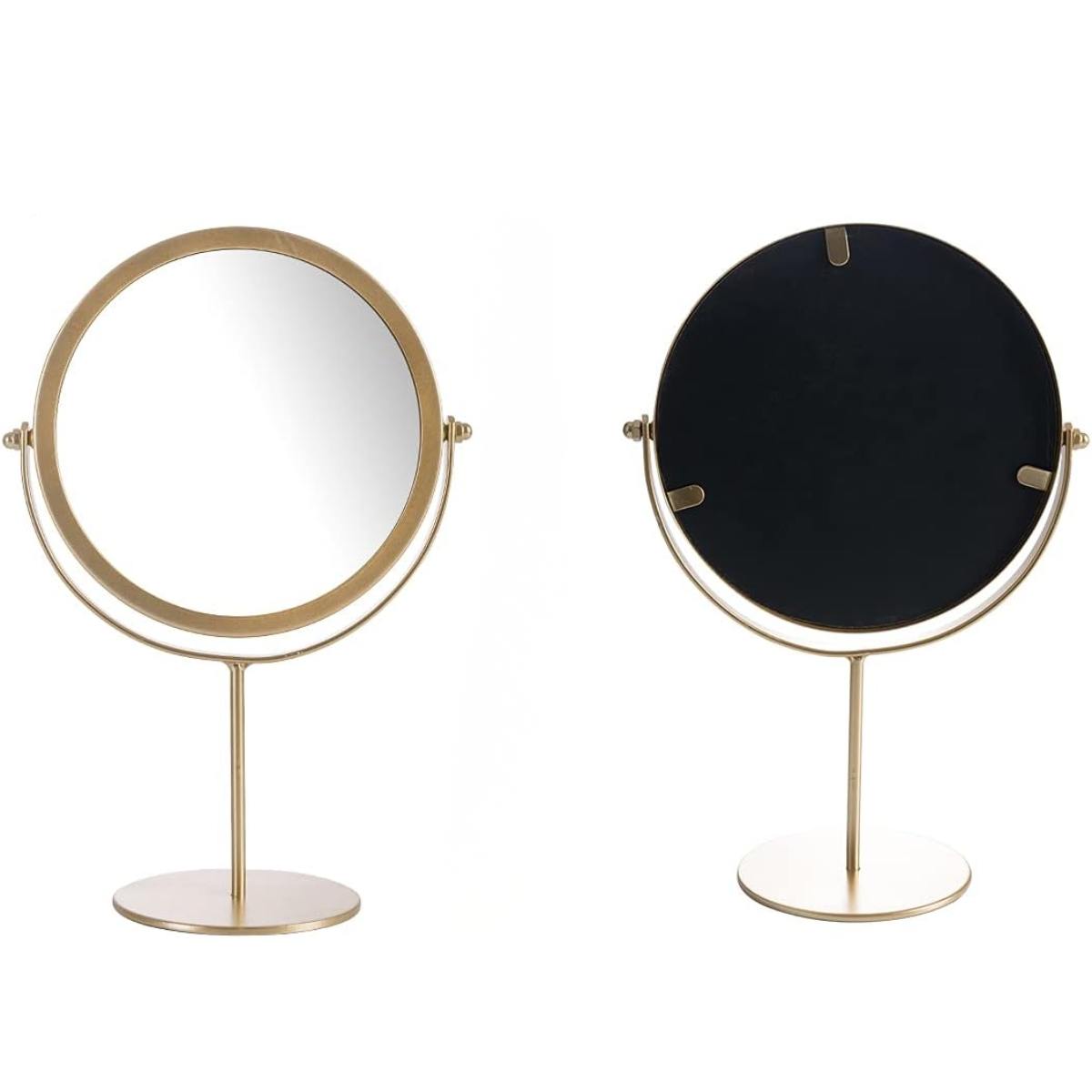 Espejo Para Maquillaje Vanity Marco Dorado Con Aumento 2x-5