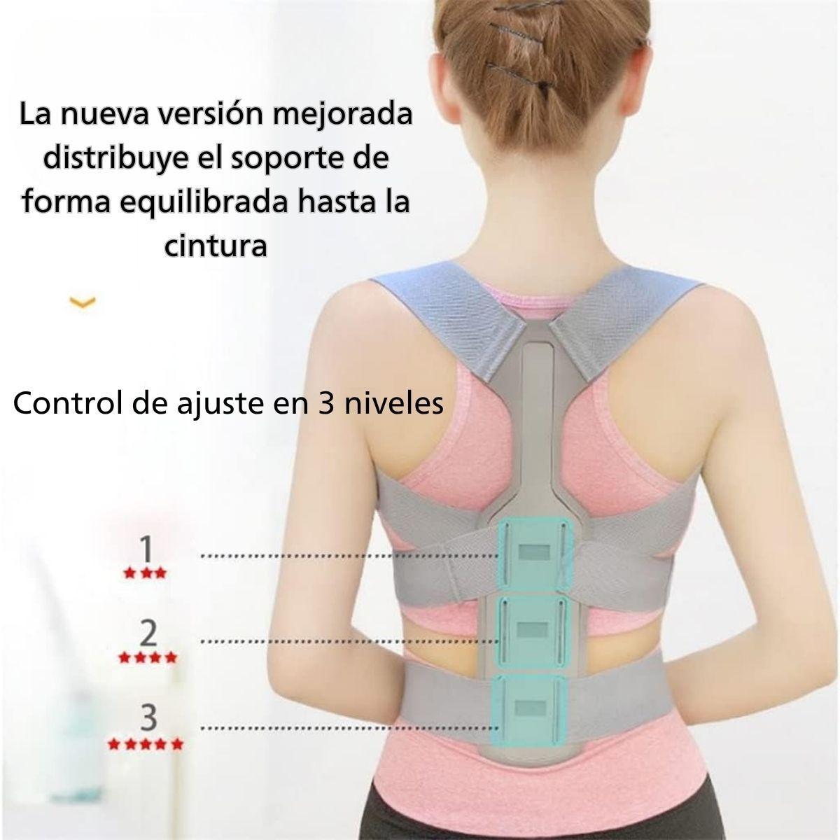 Corrector De Postura Invisible Soporte Espalda Hombros Gris-2