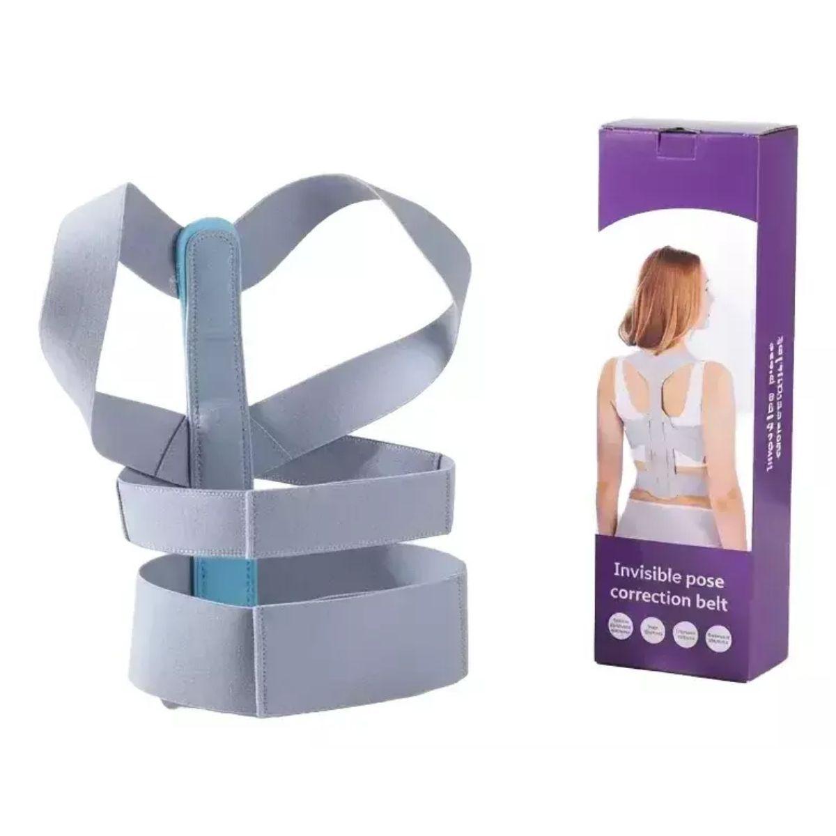 Corrector De Postura Invisible Soporte Espalda Hombros Gris-6