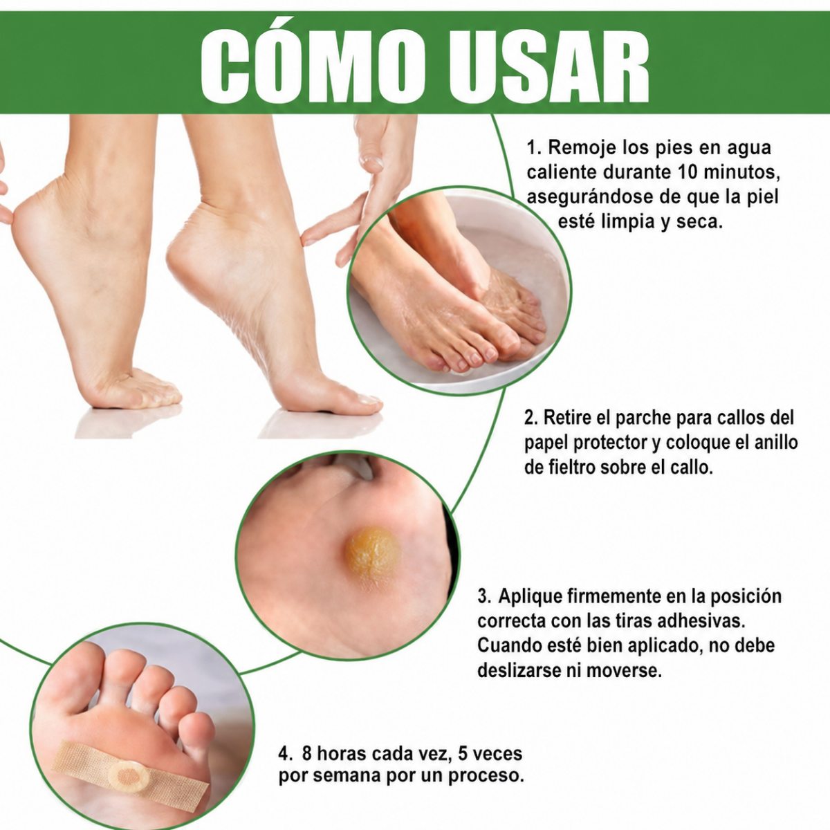 Pack 6 Parches Removedor Callos Para Pies Alivio Y Suaviza-3
