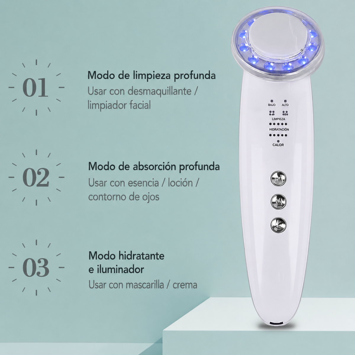 Dispositivo Limpieza Facial Y Rejuvenecimiento Contorno Ojos-3