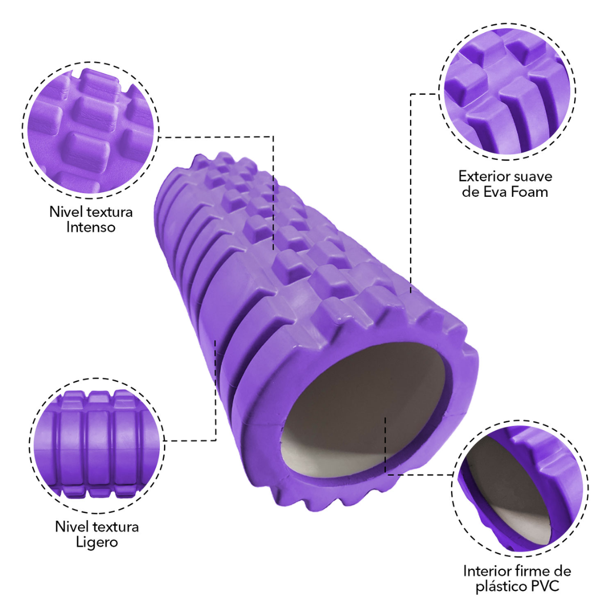 Rodillo Masajeador Foam Roller Yoga Pilates Recuperacion-5