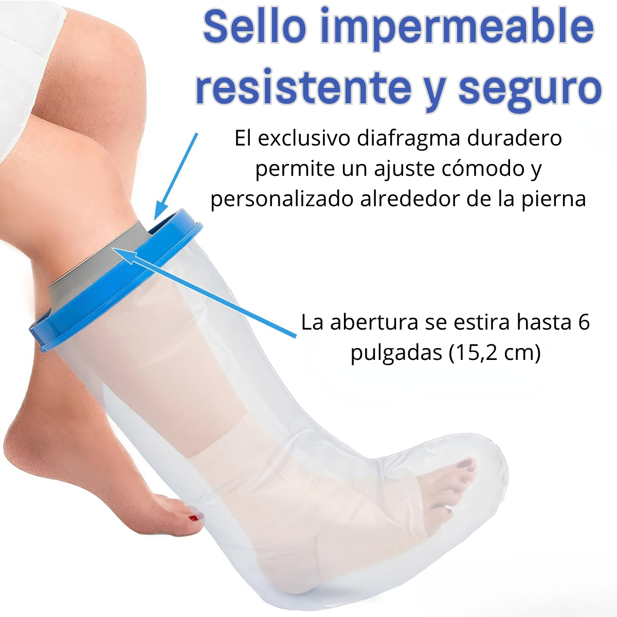 Bota Protector Impermeable Yeso Y Venda Pierna Completa Ba o-3