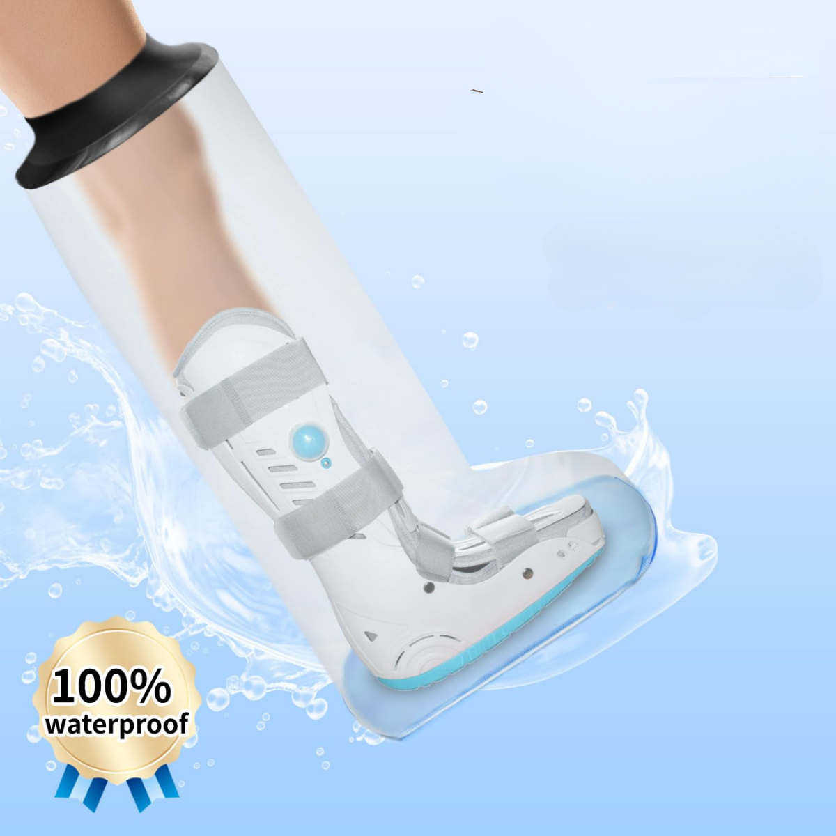 Bota Protector Impermeable Yeso Y Venda Pierna Completa Ba o-5