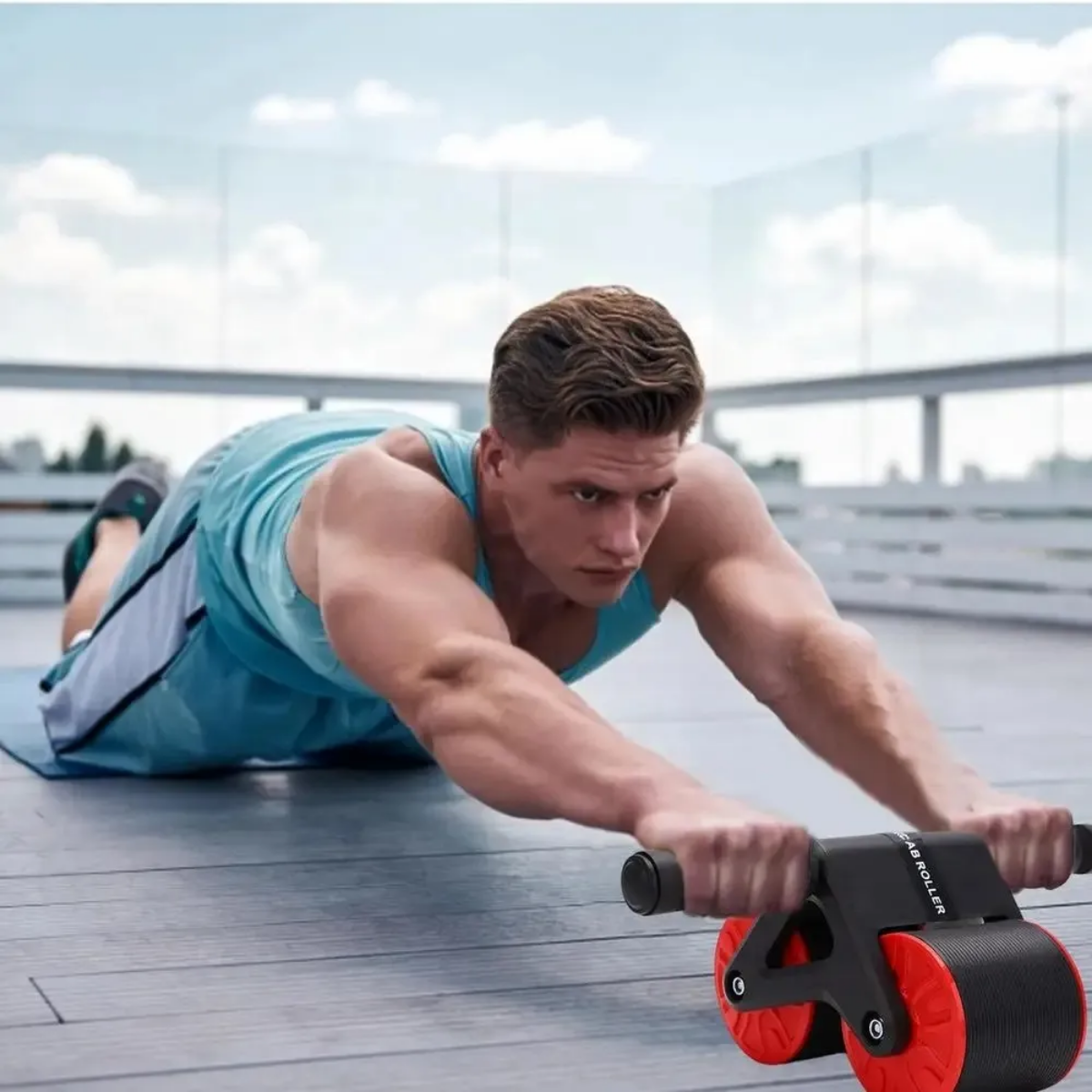 Rueda Abdominal Doble Plegable Para Ejercicio Fitness Gym-5