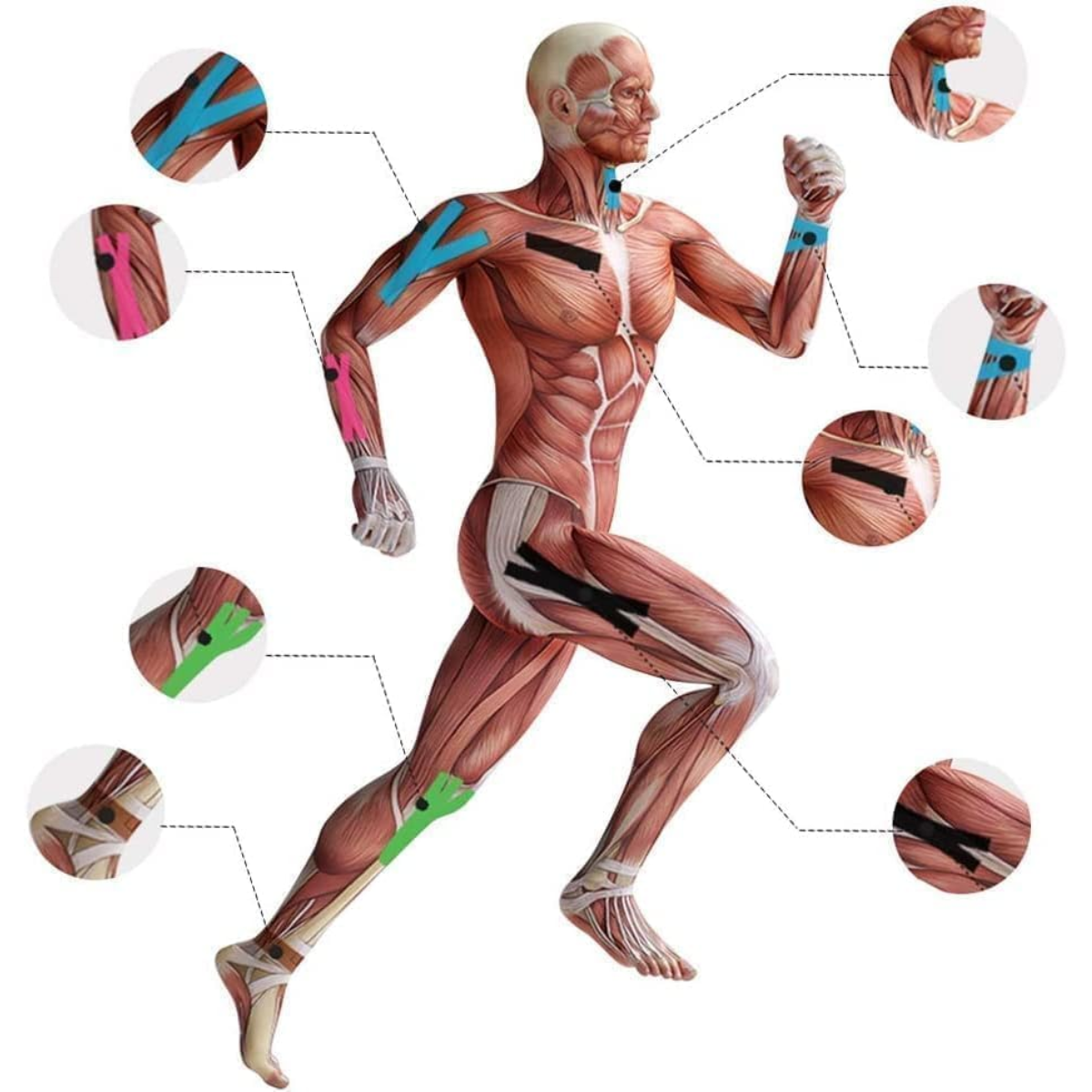 Cinta Kinesiologica Vendaje Neuromuscular Deportiva 5cm X 5m-2