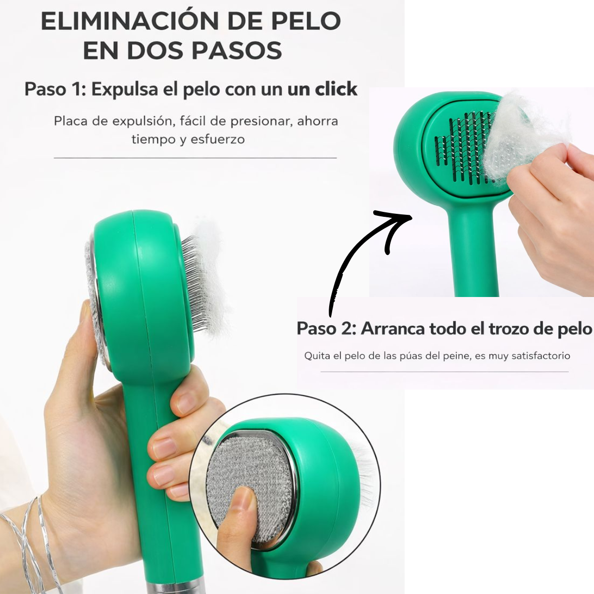 Cepillo Peine Quita Pelos Perros Y Gatos Boton De Limpieza-2