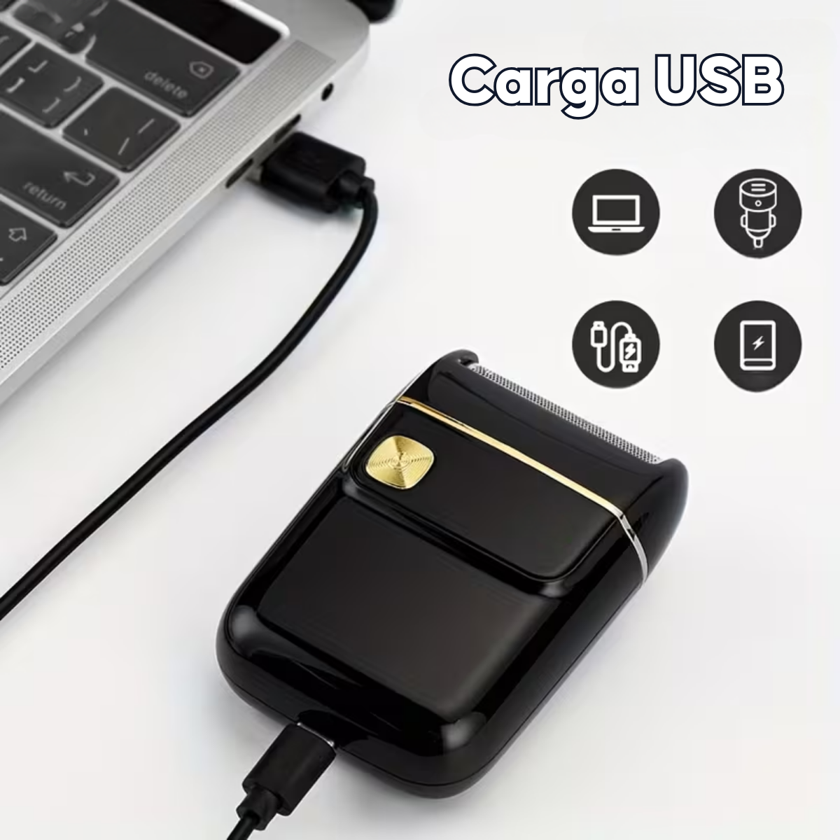 Afeitadora Rasuradora Barba Electrica Sk 7066 Recargable Usb-2
