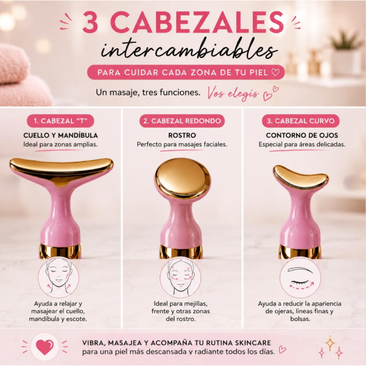 Kit Masajeador Facial Cuello 3 En 1 Lifting Reafirmante-2