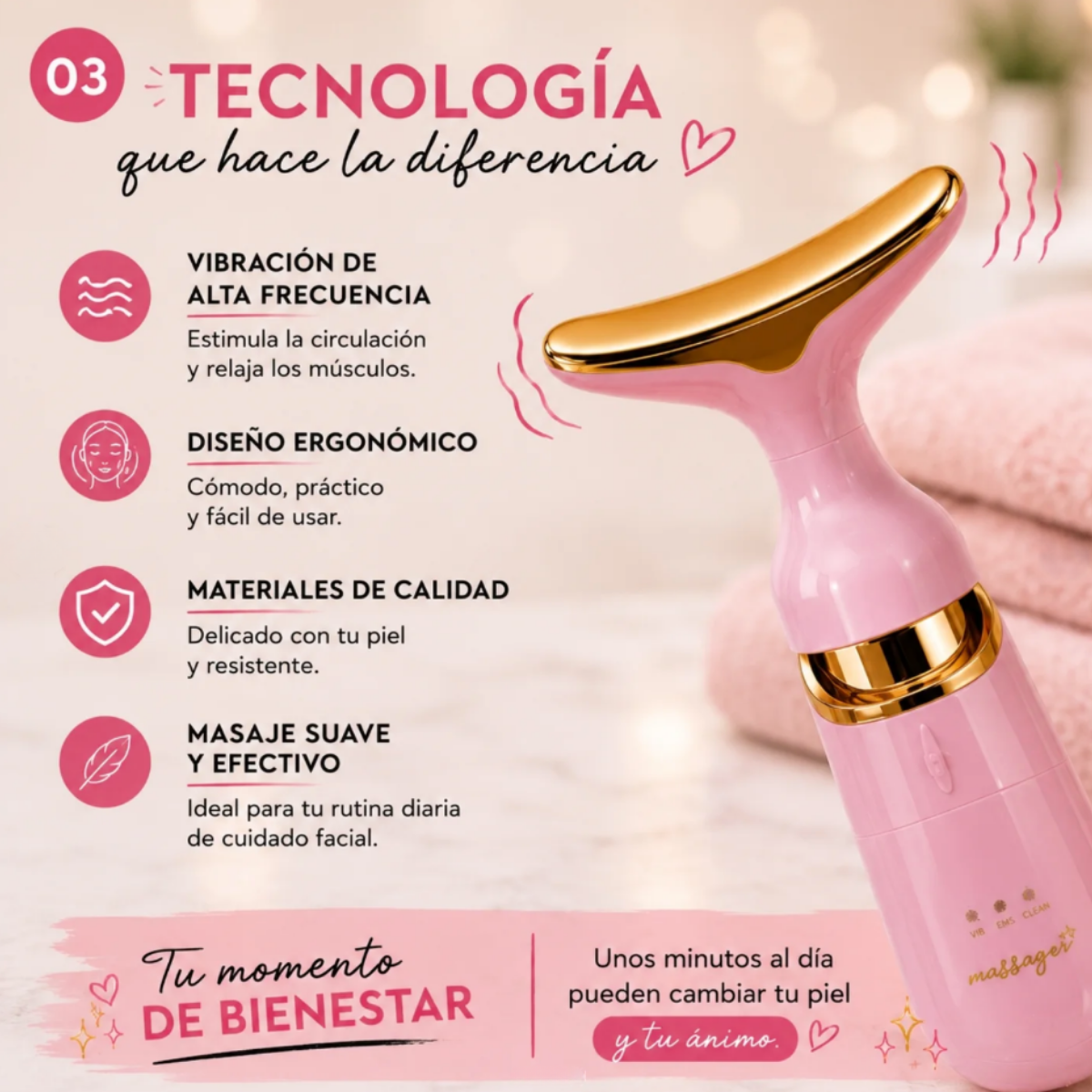 Kit Masajeador Facial Cuello 3 En 1 Lifting Reafirmante-3