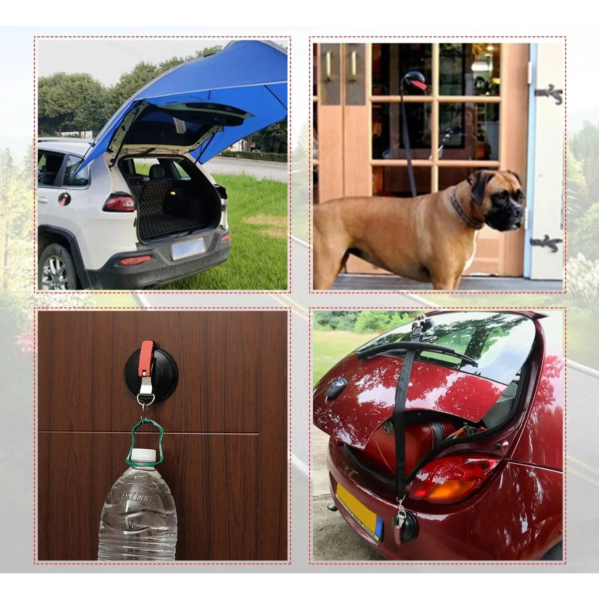 Set 2 Anclajes Succión Fijación Ventosa Para Auto Camping-4