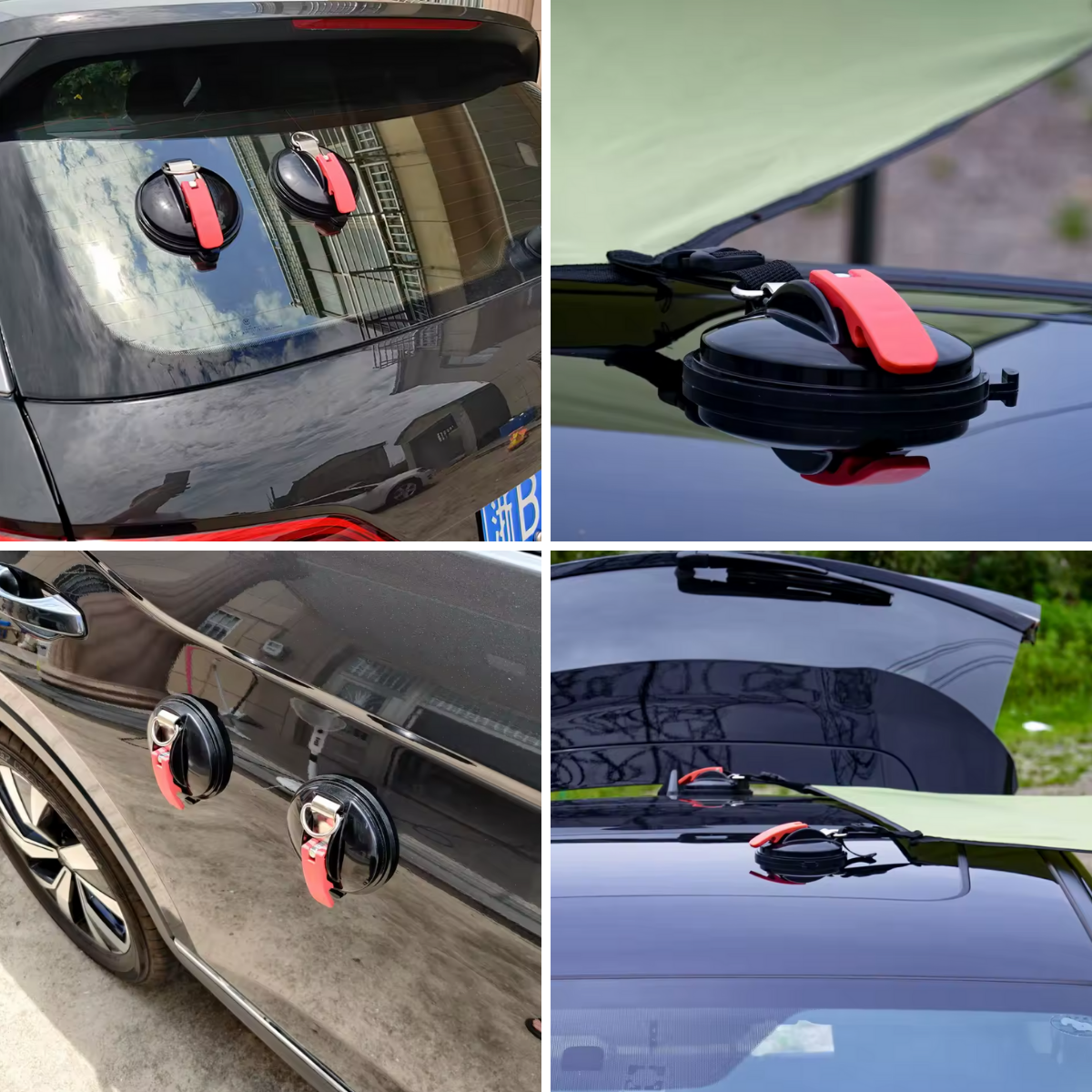 Set 2 Anclajes Succión Fijación Ventosa Para Auto Camping-6
