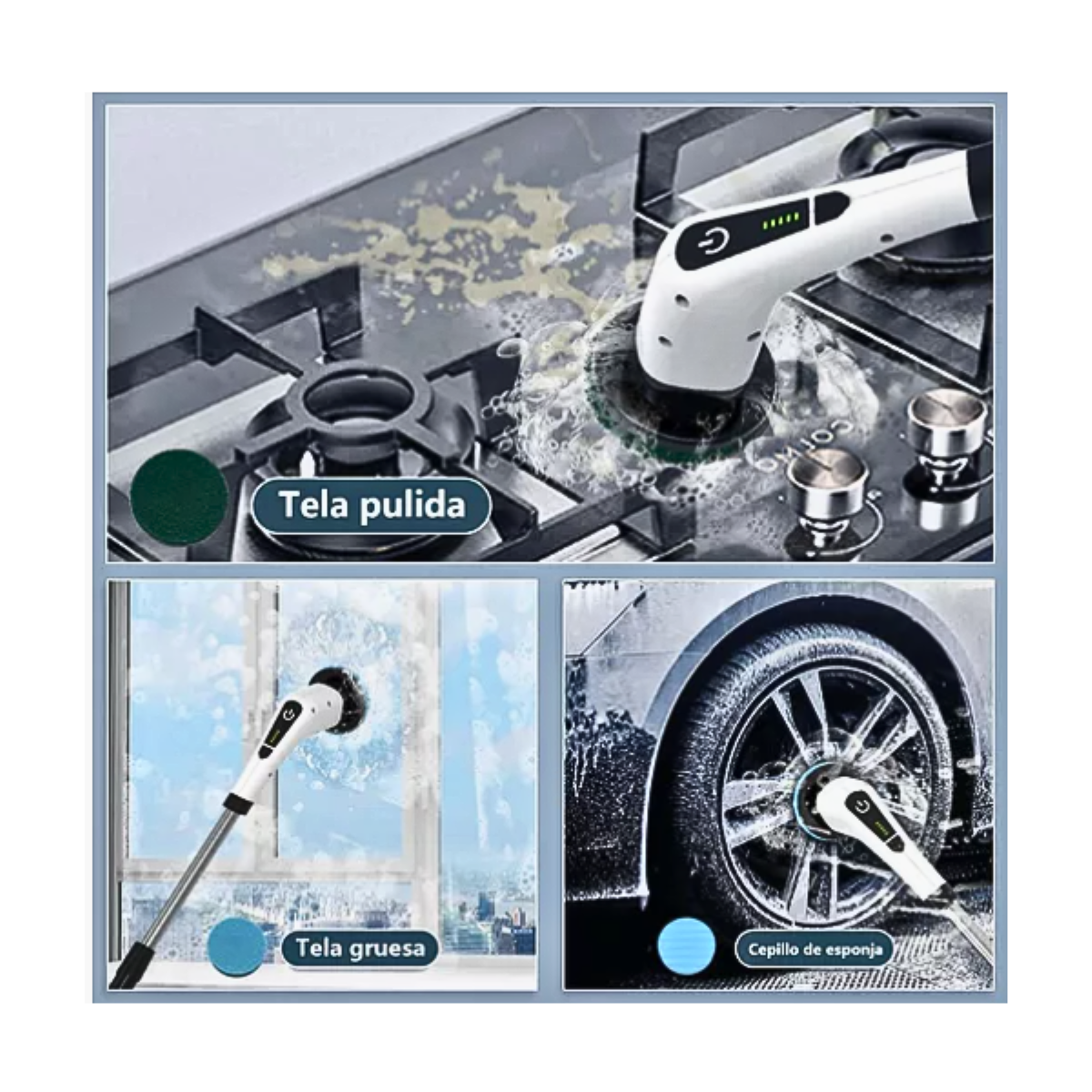 Cepillo Limpieza Eléctrico Inalámbrico Multiuso 7 En 1-3