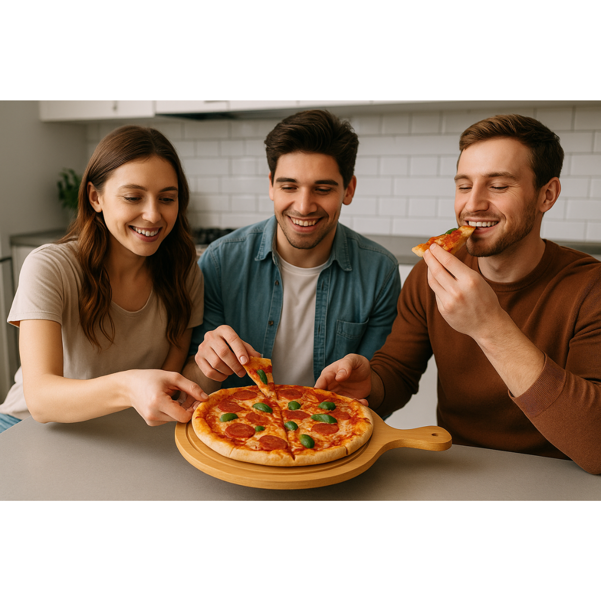 Tabla Picoteo Redonda Circular Pizza Madera 40x26cm-3