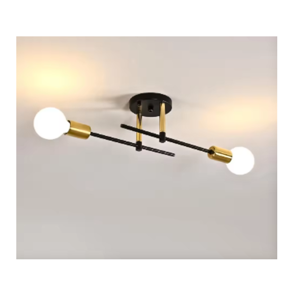 Lampara De Techo Pared Colgante Moderna+ 2 Ampolletas Cálida-5