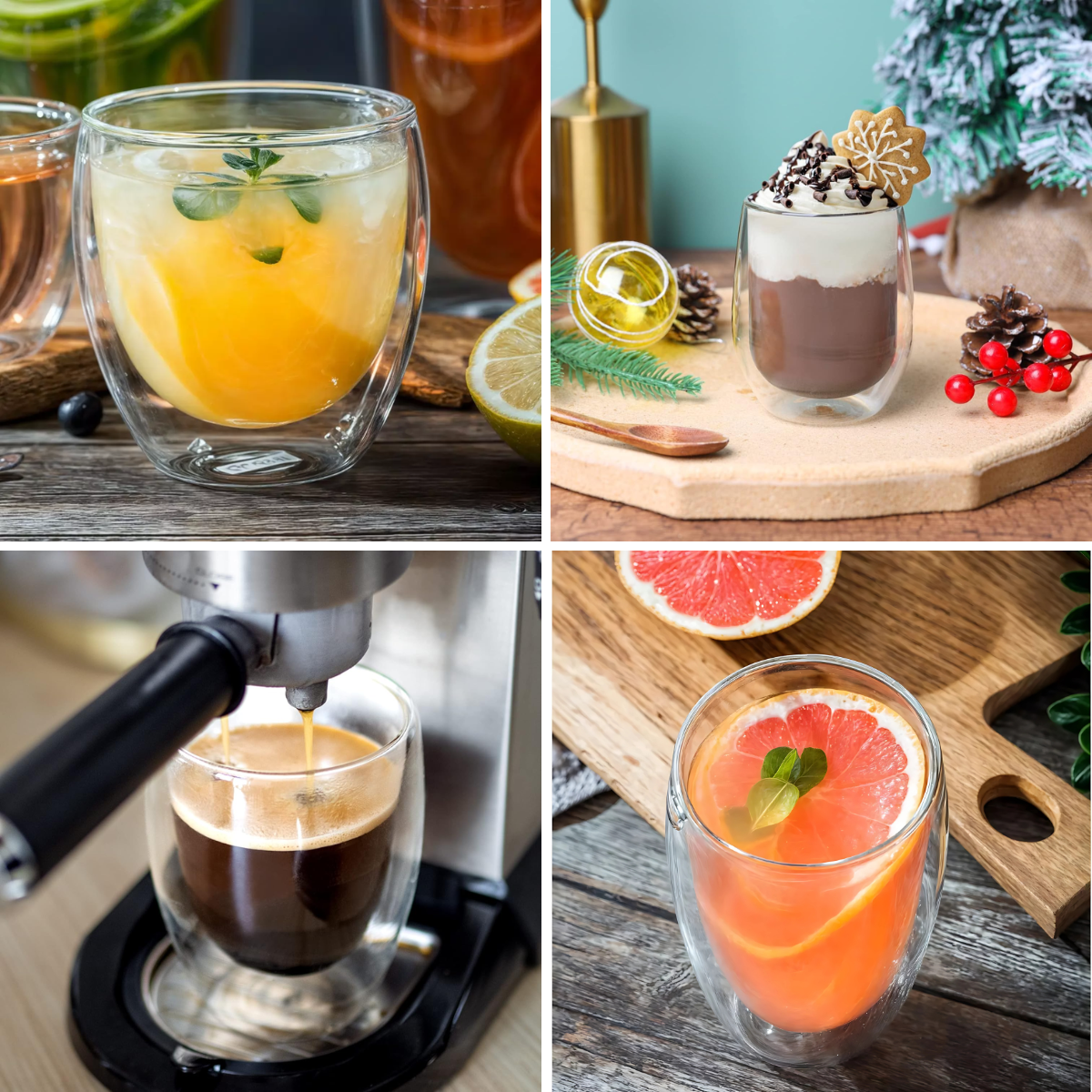 Pack 2 Tazas Vasos Vidrio Para Café Té Multiuso 200ml-4