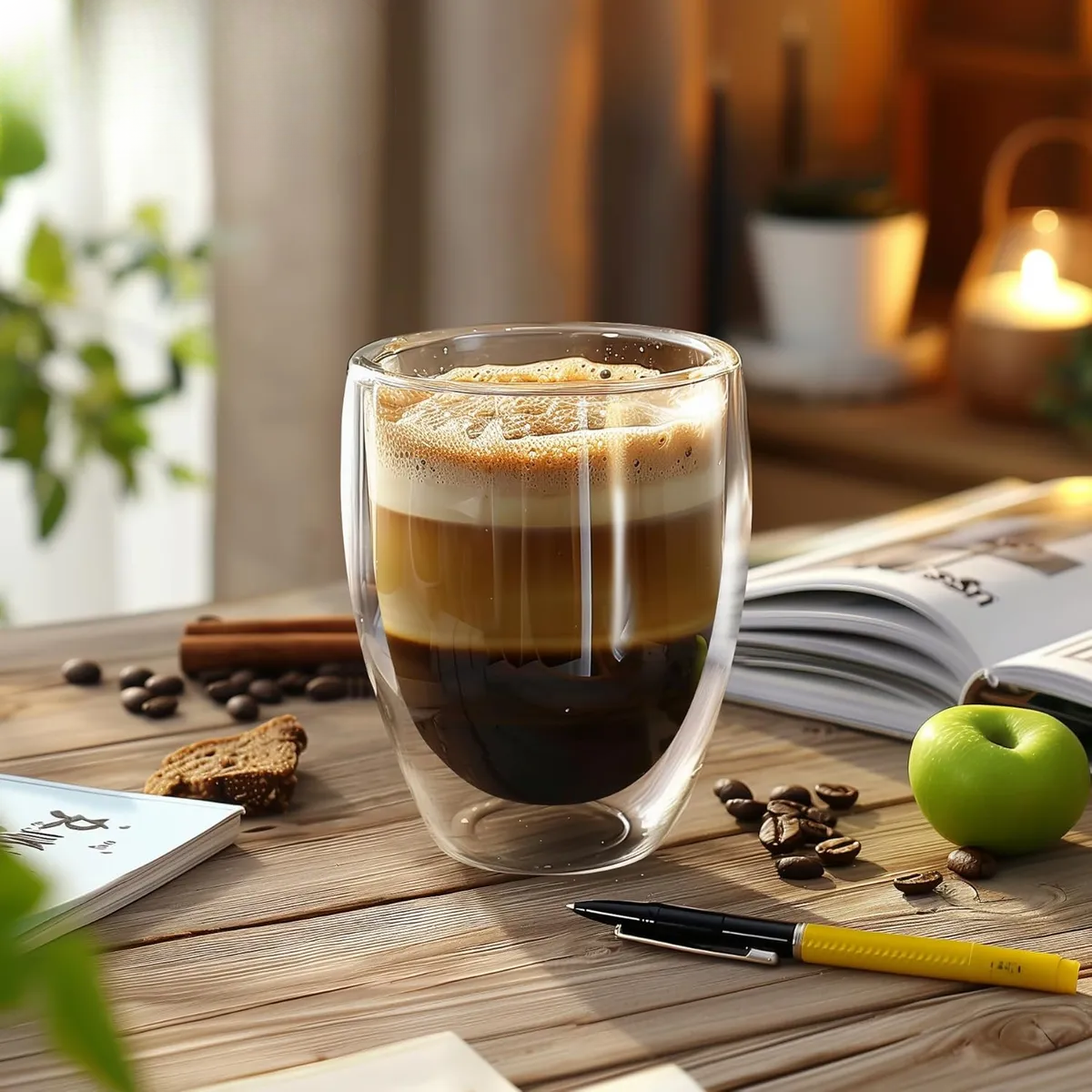 Pack 2 Tazas Vasos Vidrio Para Café Té Multiuso 200ml-5