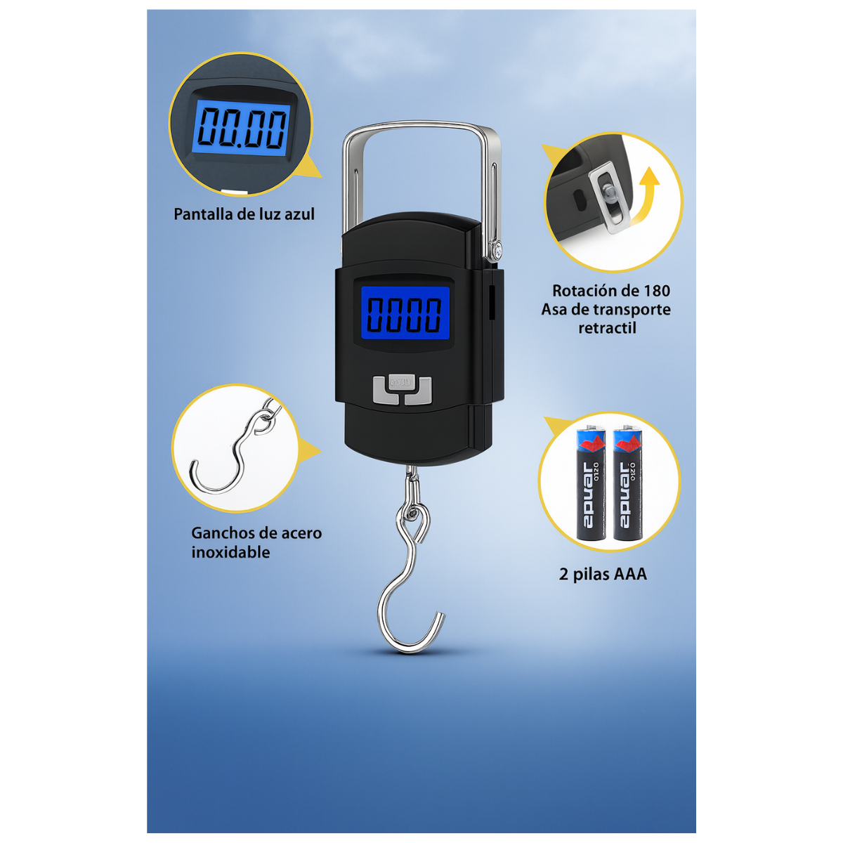 Balanza Pesa Gramera Colgante Digital 0-50 Kg Pantalla Lcd-3