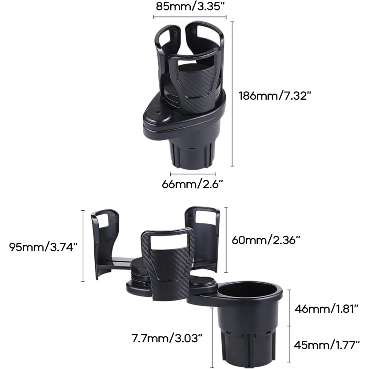 Portavasos Auto Multifuncional Doble Ajustable Rotacion 360-2
