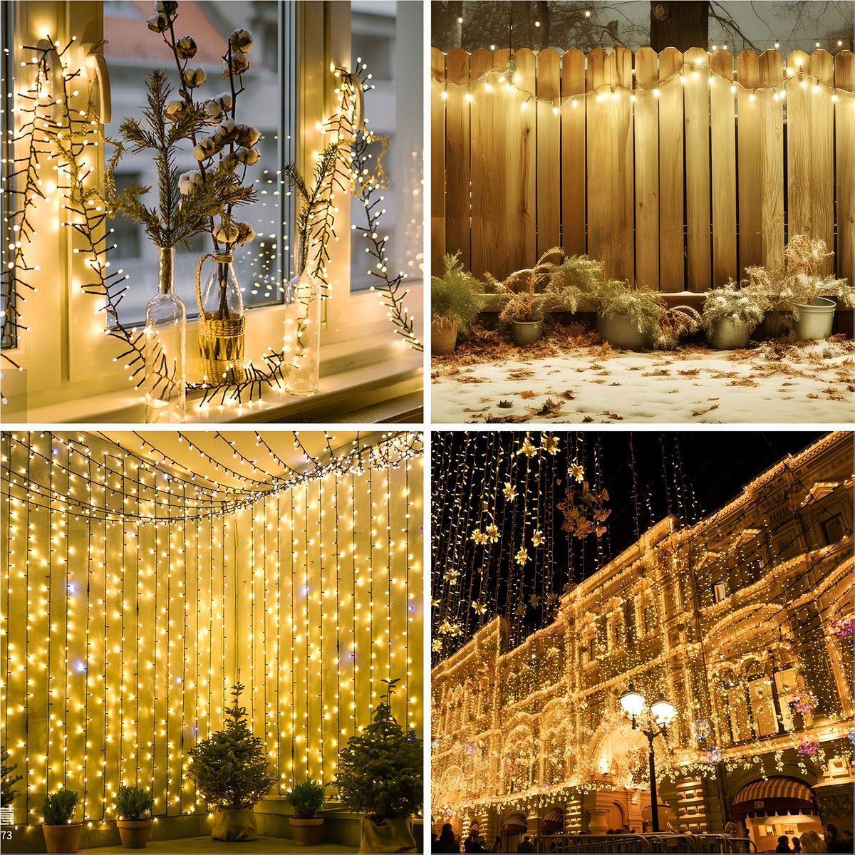 Luz Luces Navidad 20mts Recarga Solar C lida-5