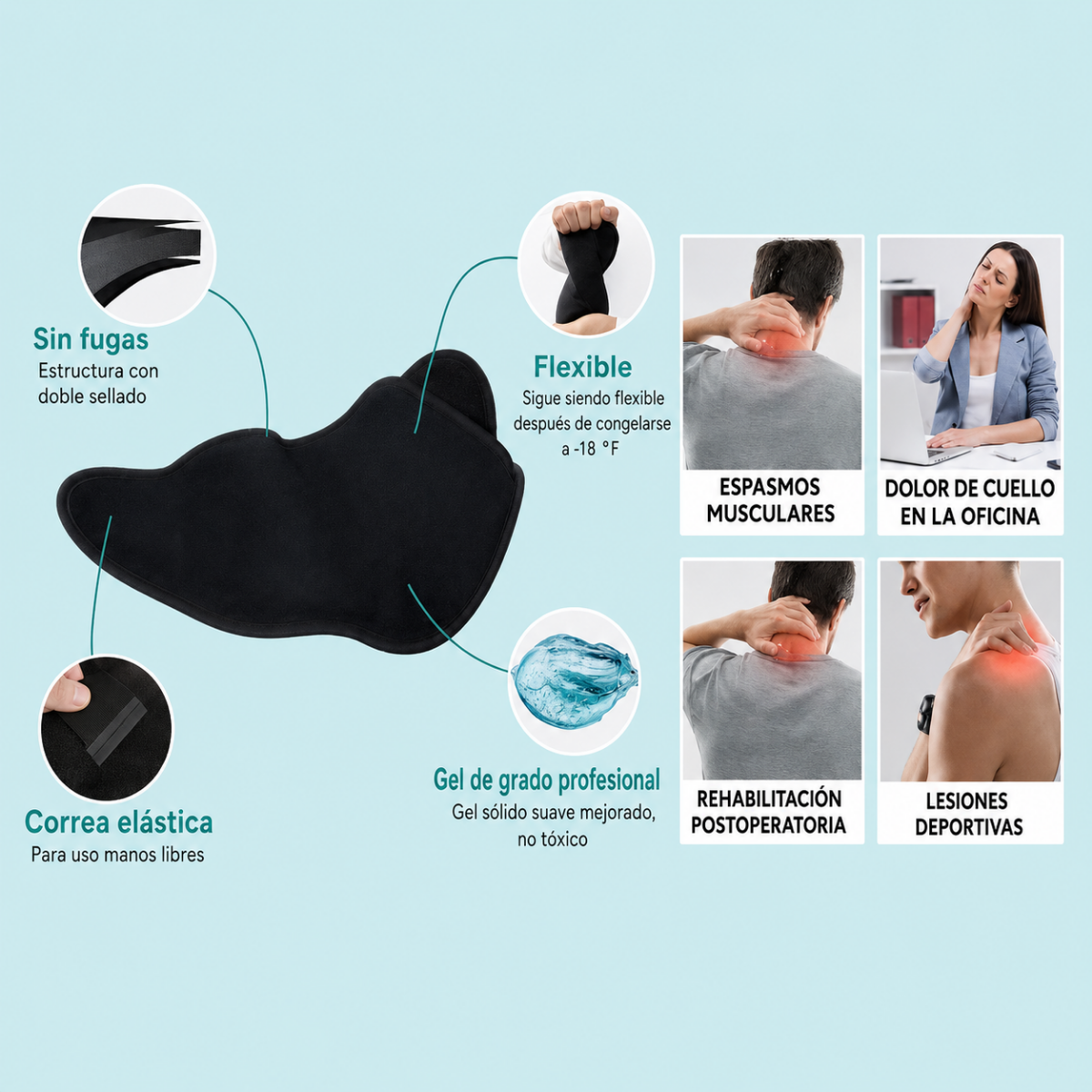 Compresa Gel Cuello Cervical Alivio Dolor Frio Calor-5