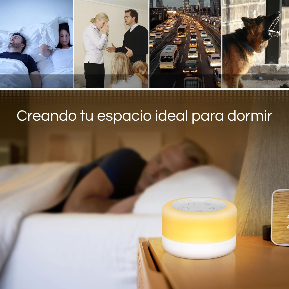 Ruido Blanco Relajante Bebé Mascotas + Luz Multicolor-2