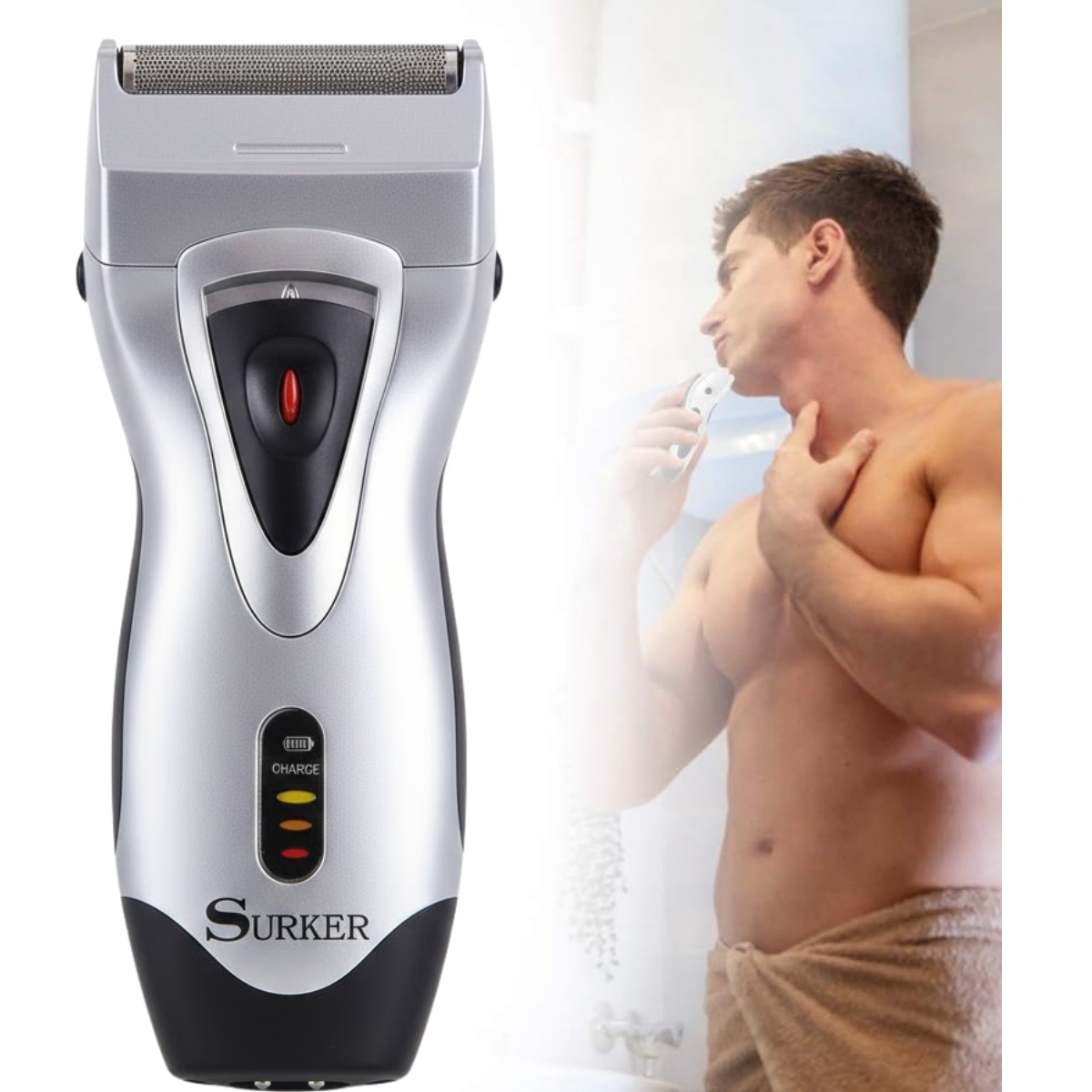 Afeitadora Electrica Portatil  Barba Lamina De Acero Inoxidable 8002-5