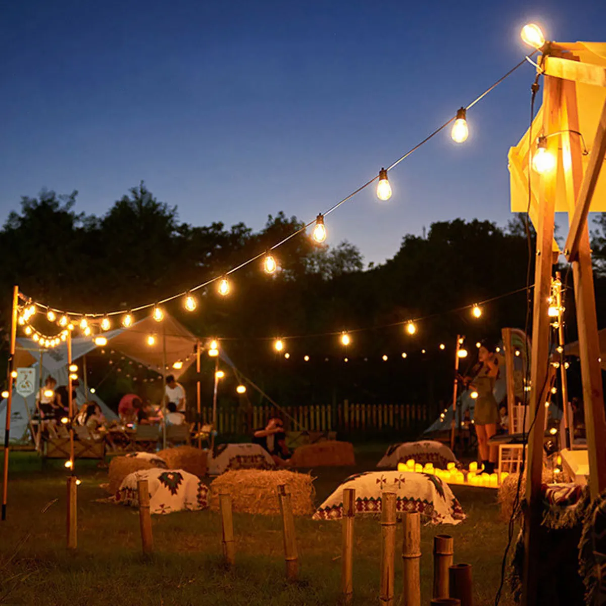 Guirnalda Focos Exterior Recarga Solar 10 Metros Luz C lida-6