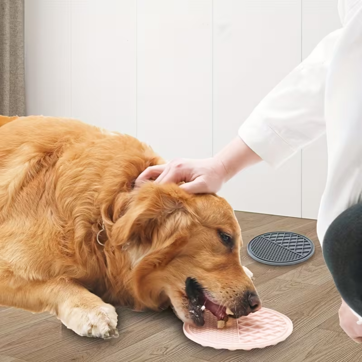 Plato De Silicona Lento Lick Mat Para Perros Y Gatos Coral -7