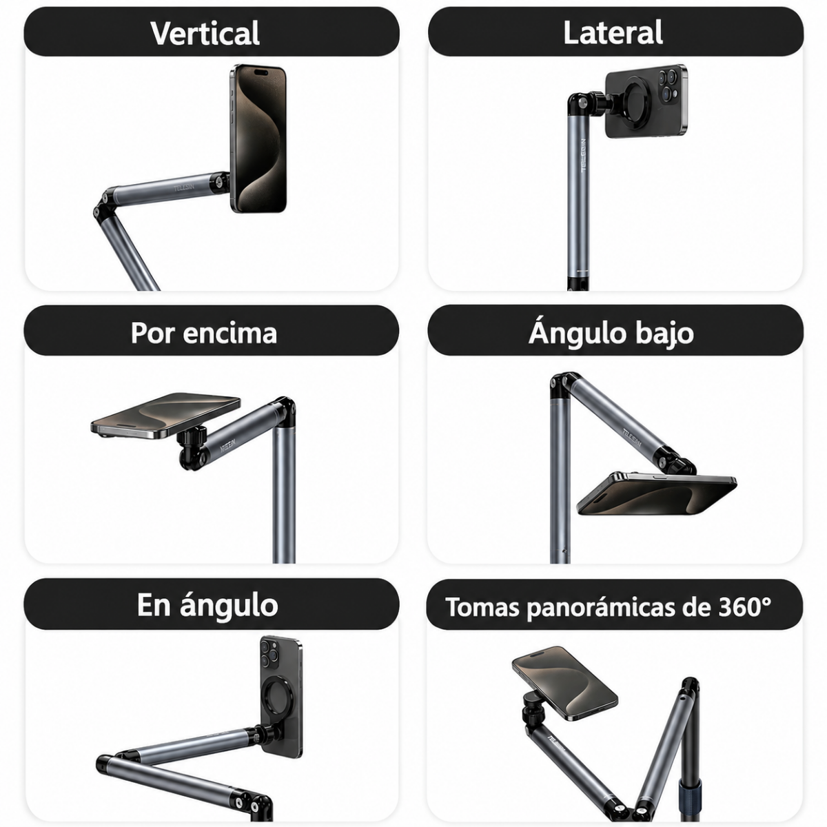 Soporte De Piso Flexible En Acero Para Tablet Y Celular-2