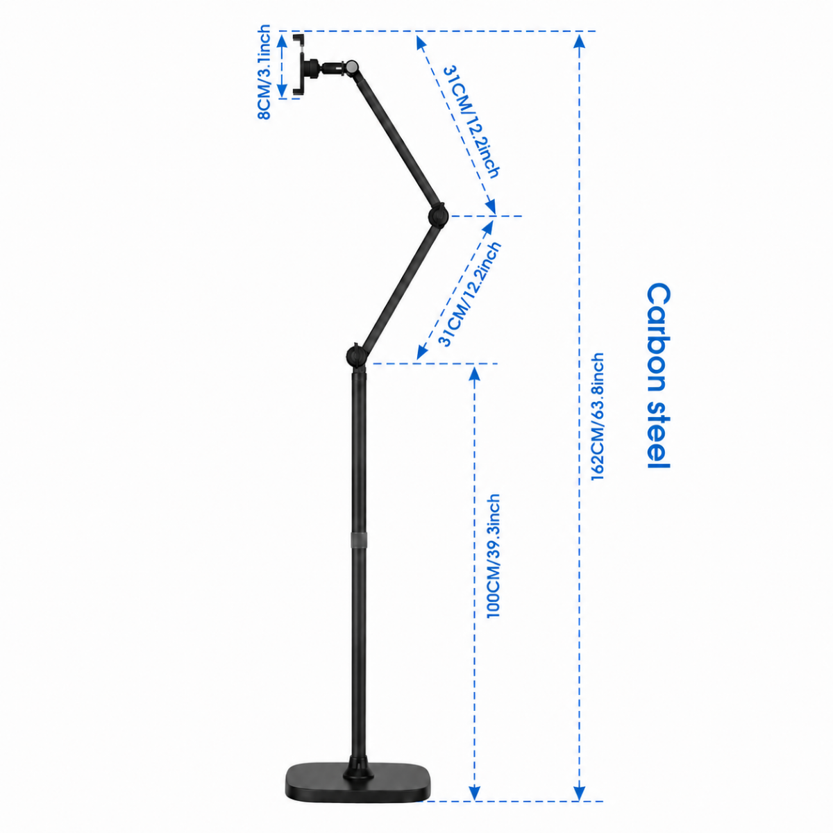 Soporte De Piso Flexible En Acero Para Tablet Y Celular-4