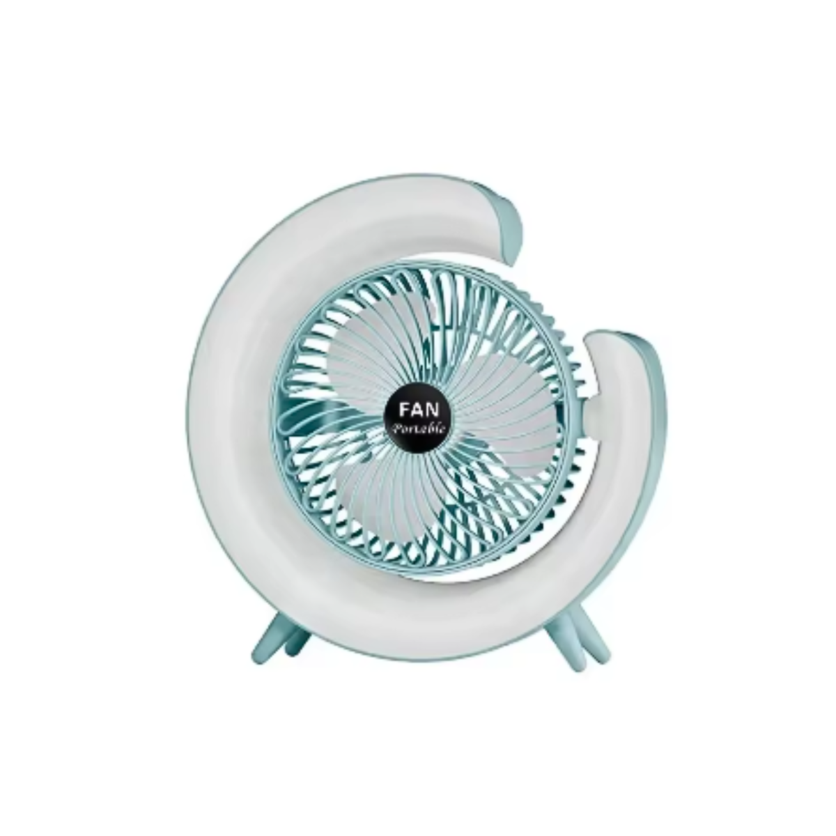 Mini Ventilador De Escritorio Silencioso Recargable Luz Led-2