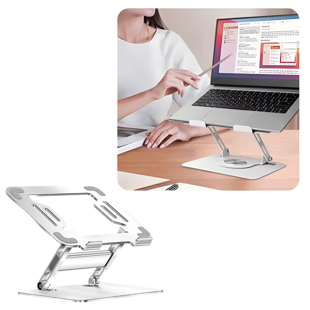 Soporte Para Notebook Laptop Tablet iPad Base Rotación 360-5