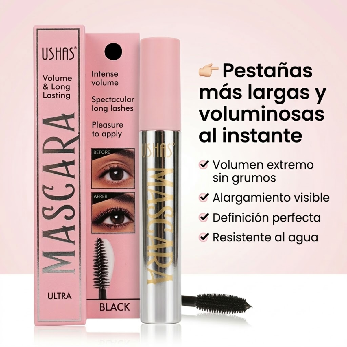 Mascara De Pesta as Ushas Ultra Black Volumen Y Alargado-2