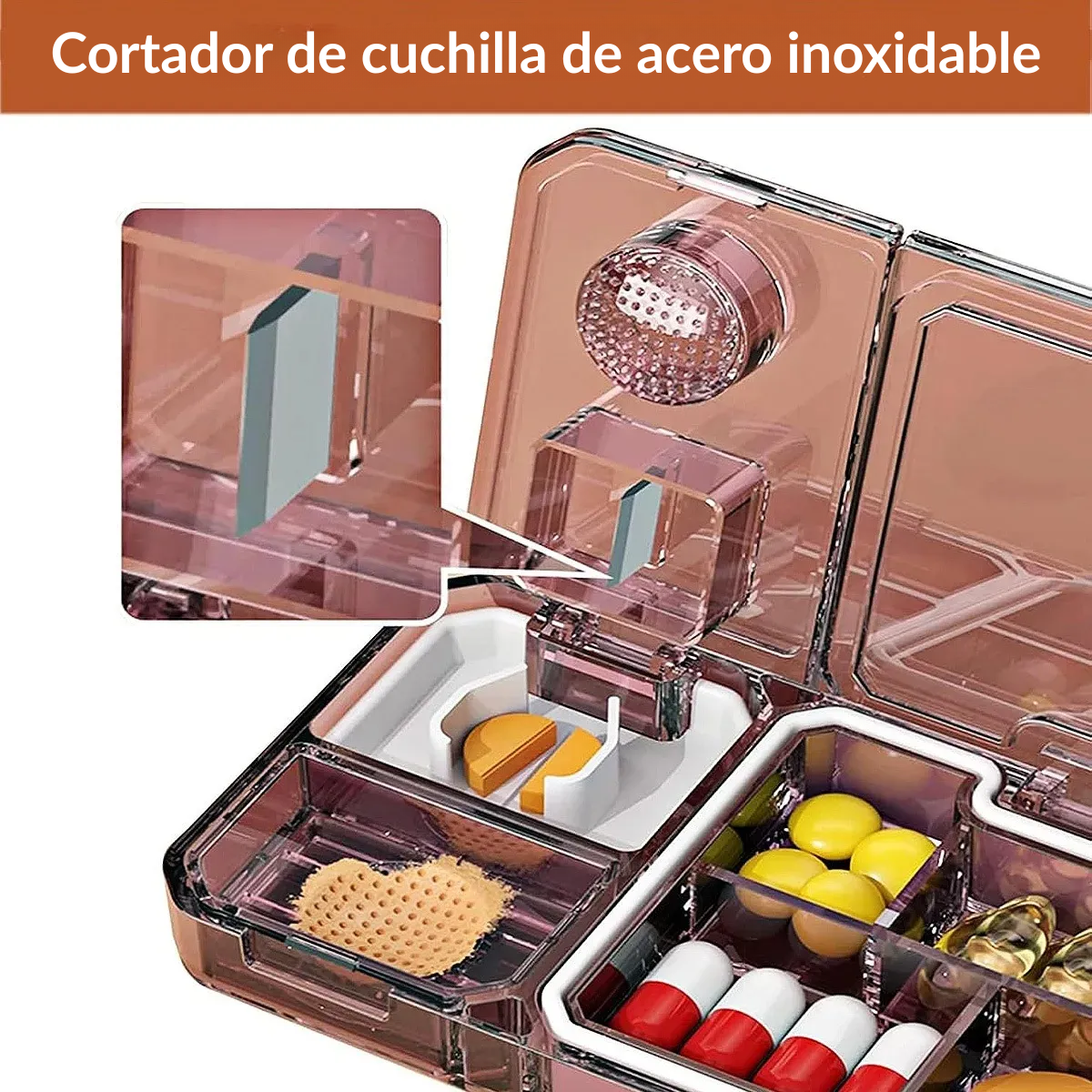 Pastillero Organizador, Cortador Y Triturador De Pastillas-3