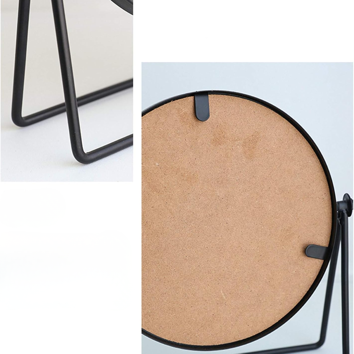 Espejo Escritorio De Mesa Decorativo Marco Metal Negro-6