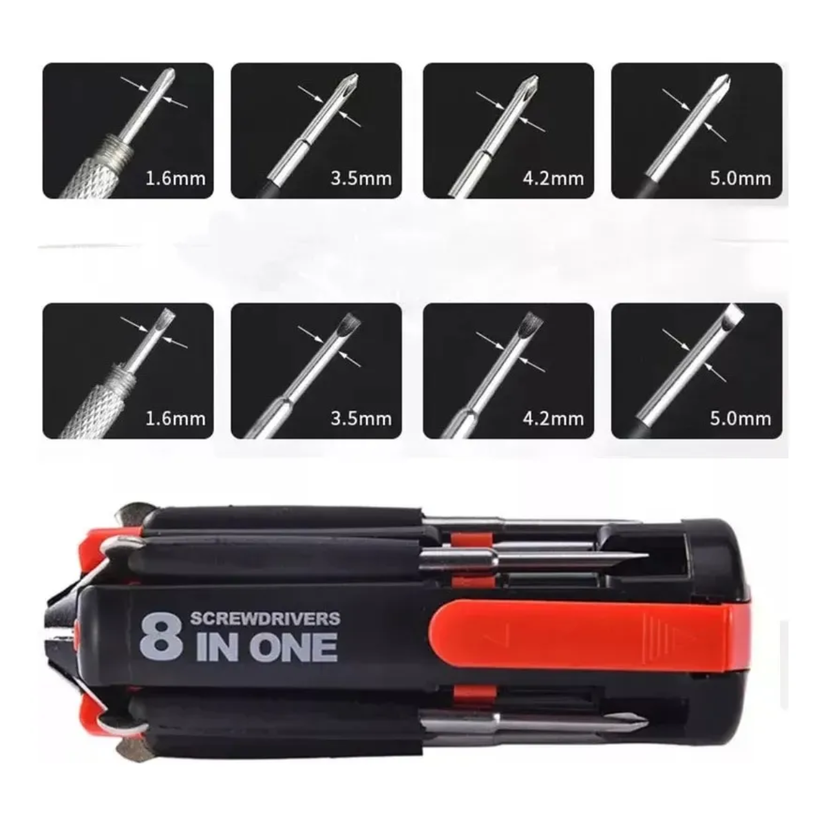 Destornillador 8 En 1 Con Linterna Led Emergencia Multiuso-4