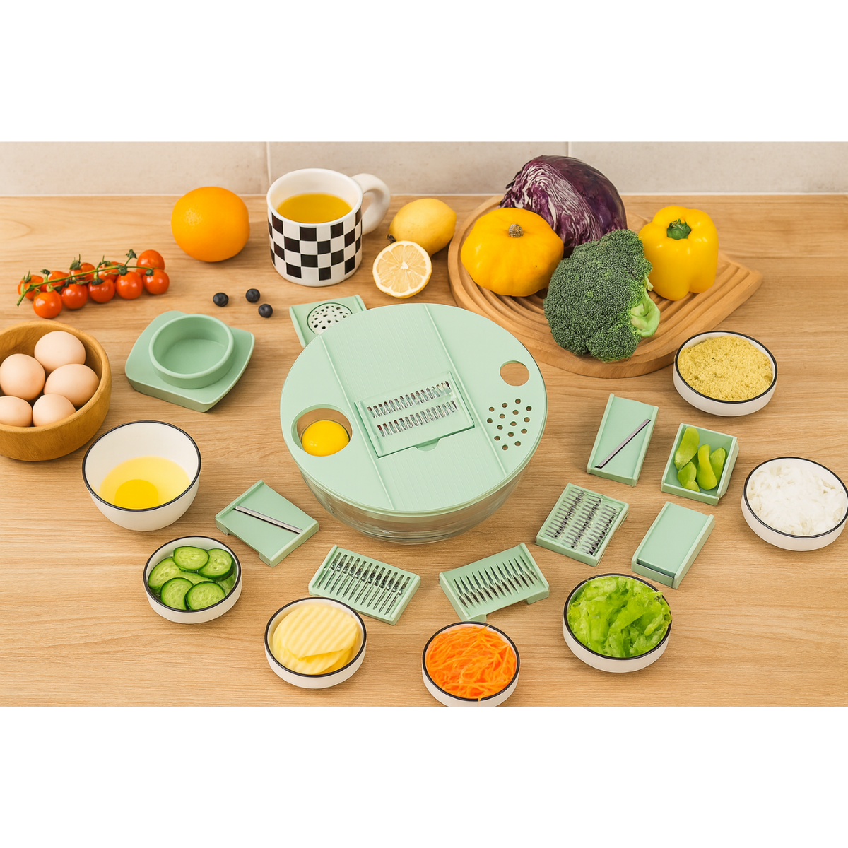 Cortador De Verduras Vegetales Escurridor Alimentos Multiuso-6