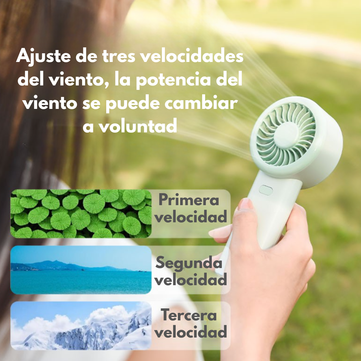 Mini Ventilador Portatil Mano Silencioso Ligero Recargable-3