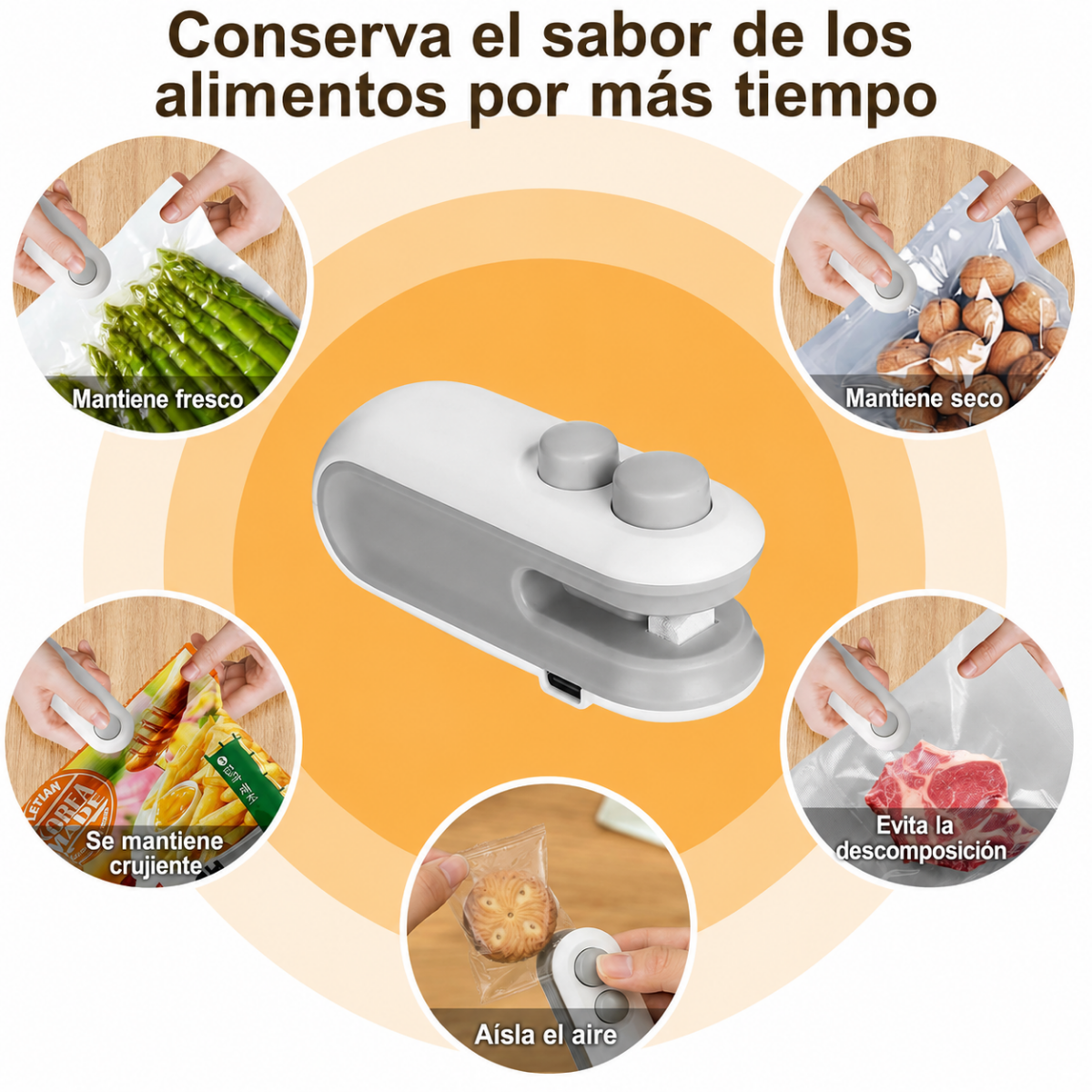Selladora De Bolsas Portatil Mini Sellador De Alimentos-3
