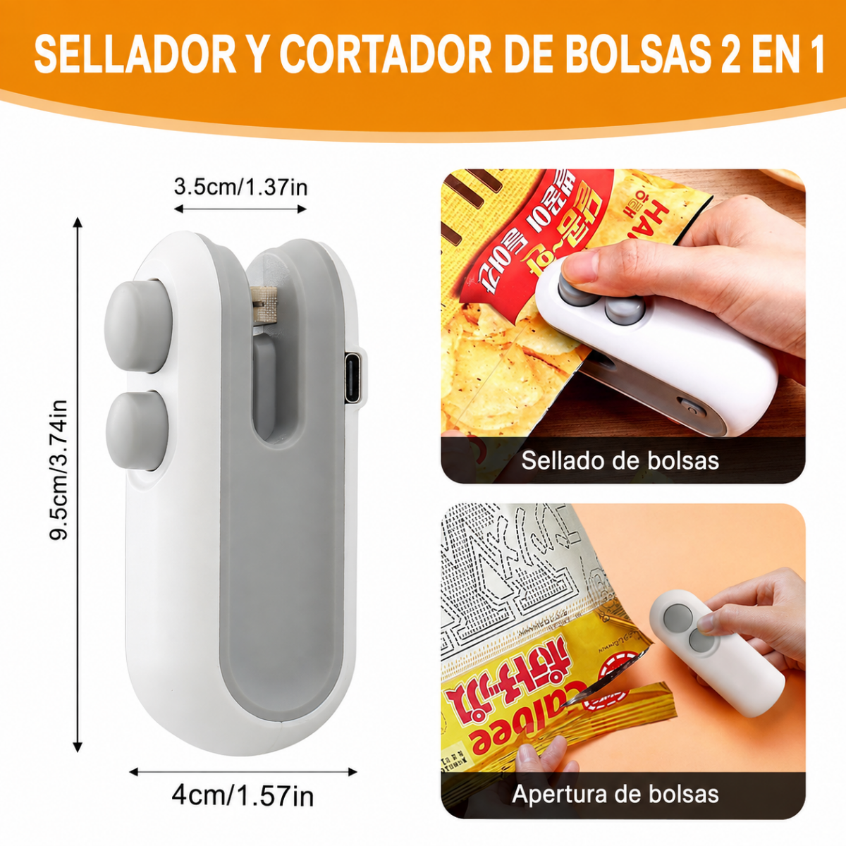 Selladora De Bolsas Portatil Mini Sellador De Alimentos-4