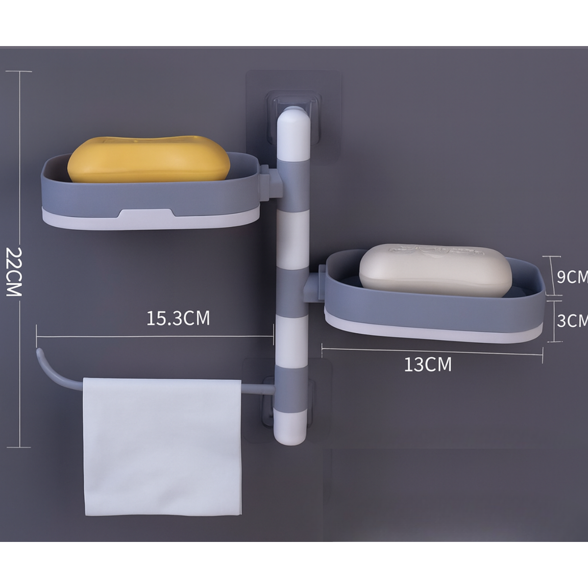 Organizador De Pared Para Ducha Baño Giratorio Multiuso-2