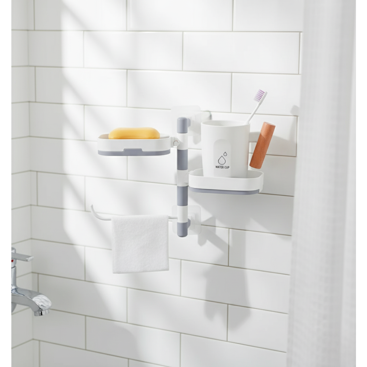 Organizador De Pared Para Ducha Baño Giratorio Multiuso-3