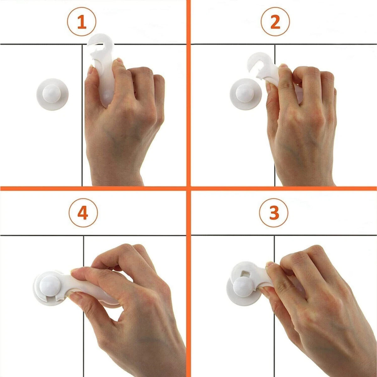 Pack 4 Piezas Protección Cerradura Cajones Para Bebé Niños-4