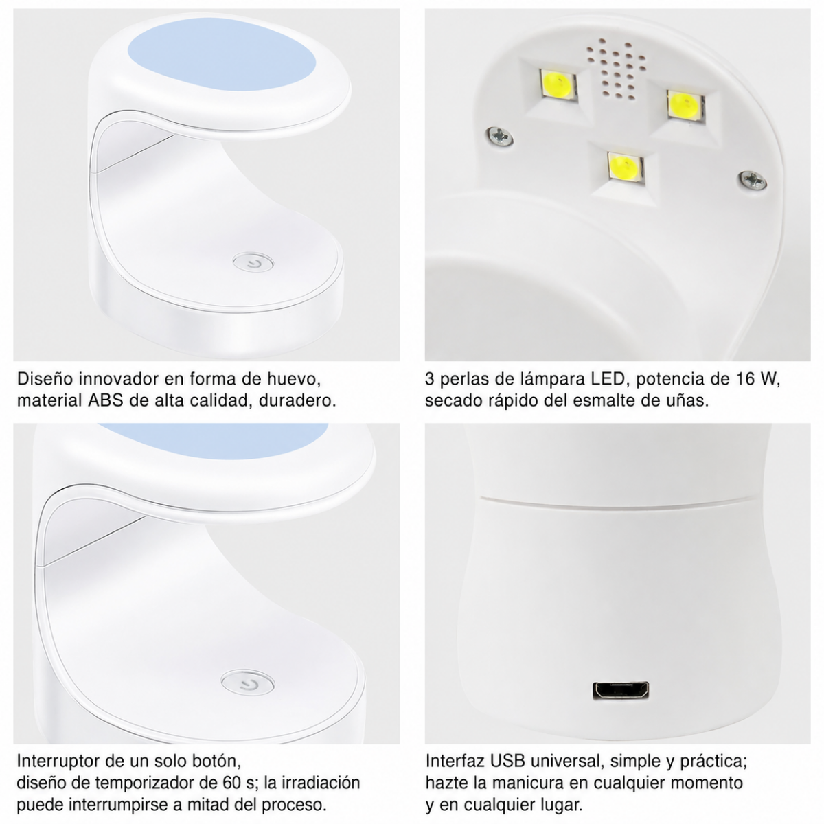 Mini Lampara Uv Led 6w Para Unas Secador Portatil De Gel-2