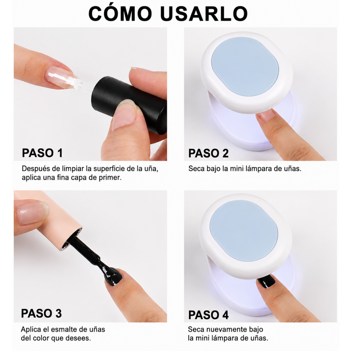 Mini Lampara Uv Led 6w Para Unas Secador Portatil De Gel-3