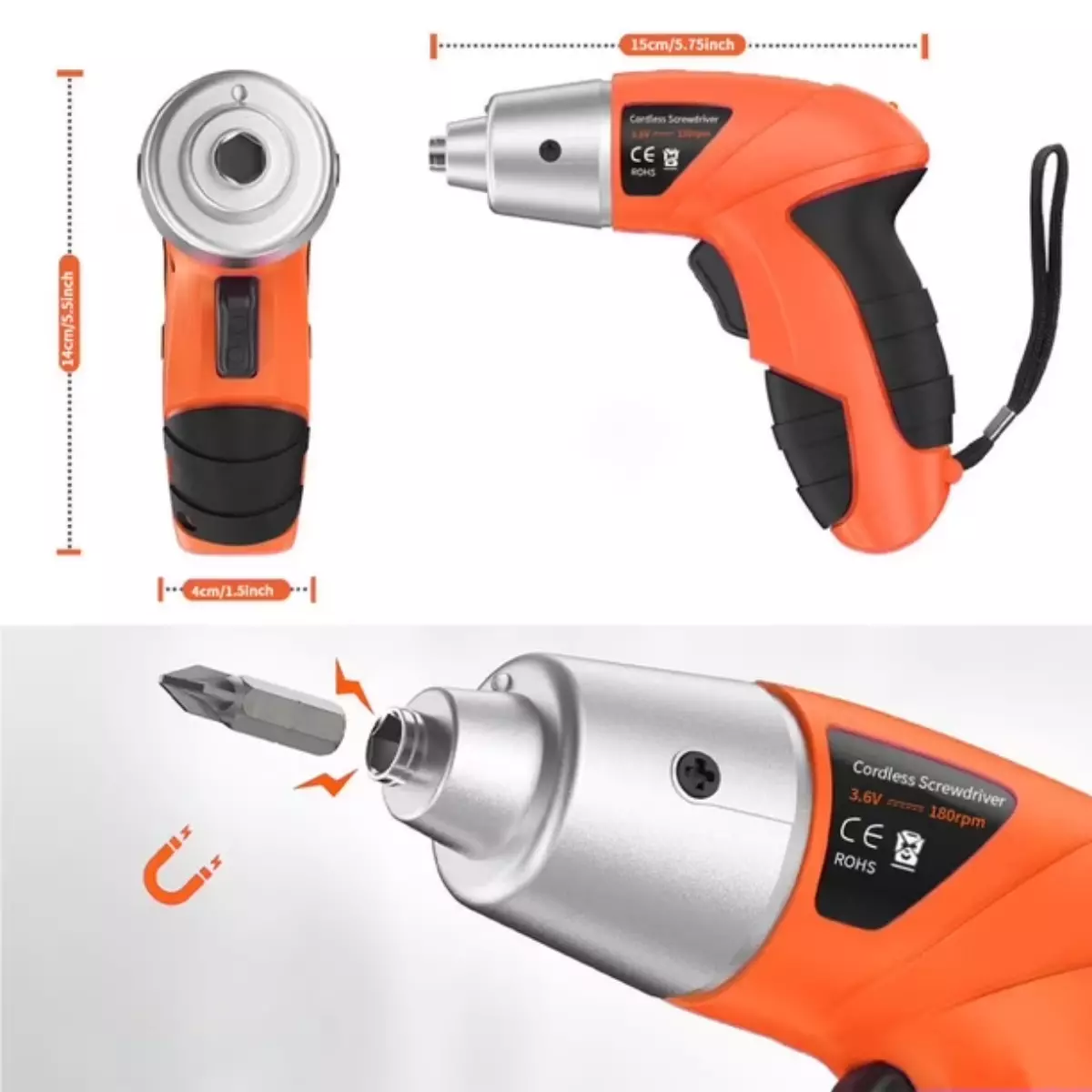 Destornillador Inalambrico Recargable Con Set De Puntas-2